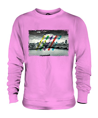 Candymix London Skyline Unisex Herren Damen Sweatshirt, Größe Medium, Farbe Rosa von Candymix