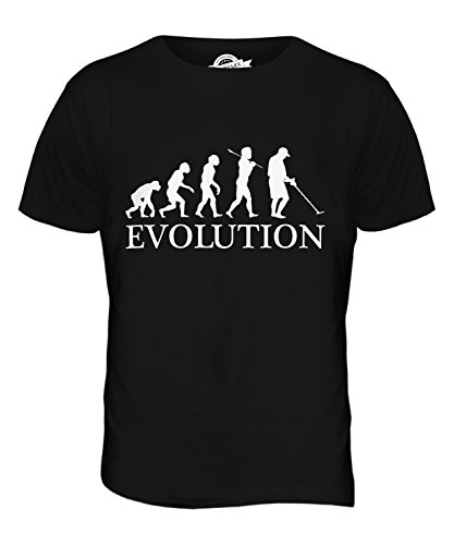 Candymix Metalldetektor Evolution des Menschen Herren T Shirt, Größe Large, Farbe Schwarz von Candymix