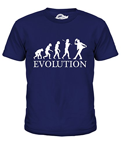 Candymix Moonwalk Evolution des Menschen Unisex Jungen Mädchen T Shirt, Größe 12 Jahre, Farbe Navy Blau von Candymix