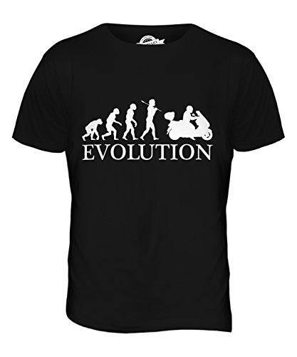 Candymix Motorroller Roller Evolution des Menschen Herren T Shirt, Größe 3X-Large, Farbe Schwarz von Candymix