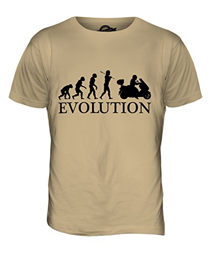 Candymix Motorroller Roller Evolution des Menschen Herren T Shirt, Größe Large, Farbe Sand Candymix Motorroller Roller Evolution des Menschen Herren T Shirt, Größe Large, Farbe Sand von Candymix