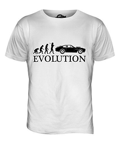 Candymix Muscle Car Evolution des Menschen Herren T Shirt, Größe 3X-Large, Farbe Weiß von Candymix