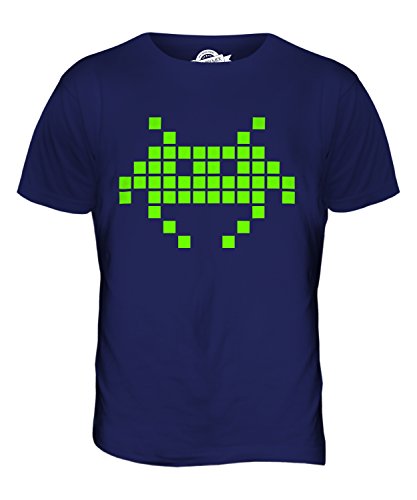 Candymix Neon Space Invader Herren T Shirt, Größe Medium, Farbe Navy Blau von Candymix