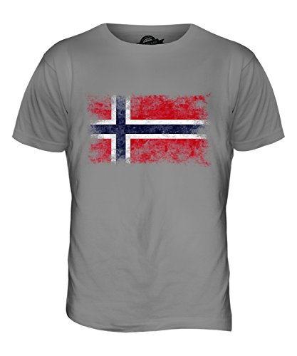 Candymix Norwegen Weinlese Flagge Herren T Shirt, Größe Large, Farbe Hellgrau von Candymix