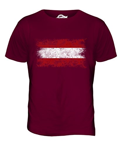 Candymix Österreich Weinlese Flagge Herren T Shirt, Größe 2X-Large, Farbe Burgunderrot von Candymix