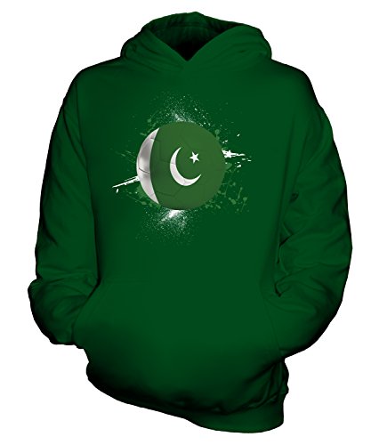 Candymix Pakistan Fußball Unisex Kinder Jungen/Mädchen Kapuzenpullover, Größe 9-11 Jahre, Farbe Flaschengrün von Candymix