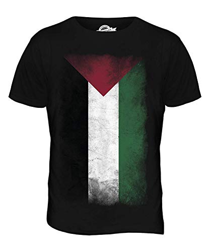 Candymix Palestine Verblichen Flagge Herren T Shirt, Größe Large, Farbe Schwarz von Candymix