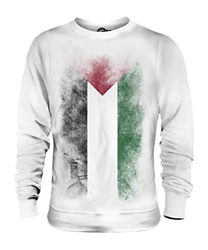 Candymix Palestine Verblichen Flagge Unisex Herren Damen Sweatshirt, Größe Small, Farbe Weiß von Candymix