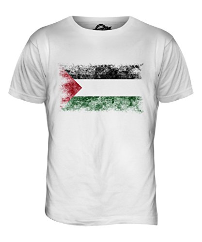 Candymix Palestine Weinlese Flagge Herren T Shirt, Größe Medium, Farbe Weiß von Candymix