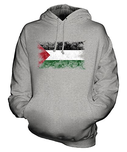 Candymix Palestine Weinlese Flagge Unisex Herren Damen Kapuzenpullover, Größe 3X-Large, Farbe Grau Meliert von Candymix