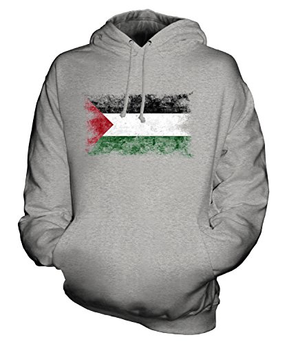 Candymix Palestine Weinlese Flagge Unisex Herren Damen Kapuzenpullover, Größe X-Large, Farbe Grau Meliert von Candymix
