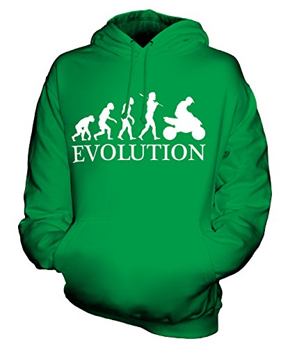 Candymix Quad Evolution des Menschen Unisex Herren Damen Kapuzenpullover, Größe X-Small, Farbe Grün von Candymix