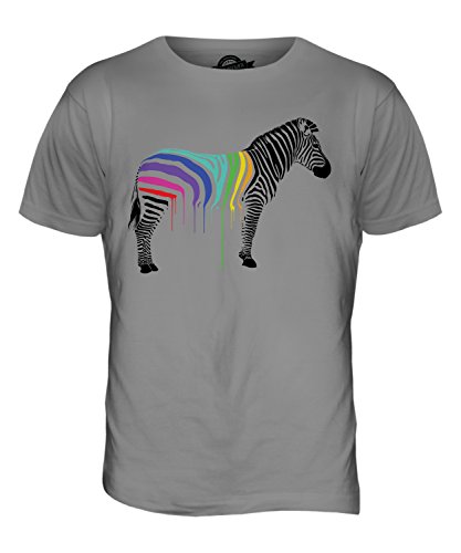 Candymix Regenbogen Gemalt Zebra Herren T Shirt, Größe Medium, Farbe Hellgrau Candymix Regenbogen Gemalt Zebra Herren T Shirt, Größe Medium, Farbe Hellgrau von Candymix
