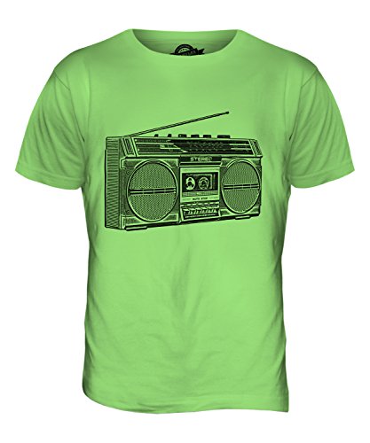 Candymix Retro Boombox Herren T Shirt, Größe Medium, Farbe Limettengrün von Candymix