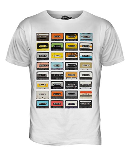 Candymix Retro Kassetten Herren T Shirt, Größe 2X-Large, Farbe Weiß von Candymix