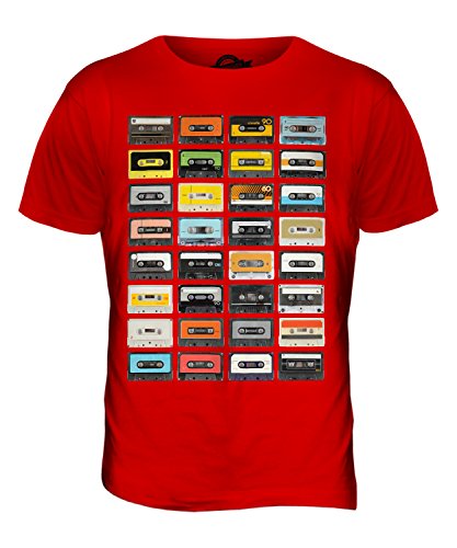 Candymix Retro Kassetten Herren T Shirt, Größe 3X-Large, Farbe Rot von Candymix