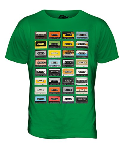 Candymix Retro Kassetten Herren T Shirt, Größe Large, Farbe Grün von Candymix