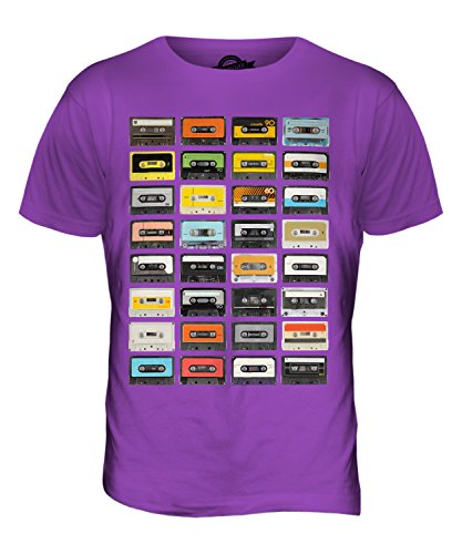 Candymix Retro Kassetten Herren T Shirt, Größe Large, Farbe Violett von Candymix