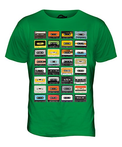 Candymix Retro Kassetten Herren T Shirt, Größe Medium, Farbe Grün von Candymix