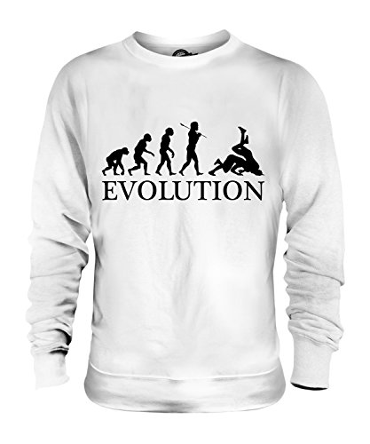 Candymix Ringen Evolution des Menschen Unisex Herren Damen Sweatshirt, Größe Large, Farbe Weiß von Candymix