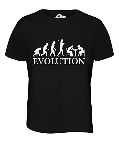 Candymix Schach Evolution des Menschen Herren T Shirt, Größe Large, Farbe Schwarz von Candymix