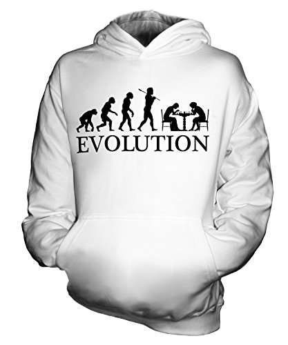 Candymix Schach Evolution des Menschen Unisex Kinder Jungen/Mädchen Kapuzenpullover, Größe 12-13 Jahre, Farbe Weiß von Candymix