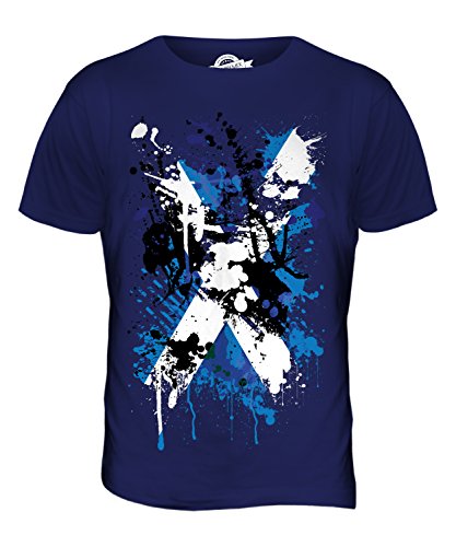 Candymix Schottland Abstrakt Flagge Herren T Shirt, Größe Large, Farbe Navy Blau von Candymix