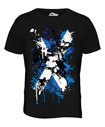 Candymix Schottland Abstrakt Flagge Herren T Shirt, Größe X-Large, Farbe Schwarz von Candymix