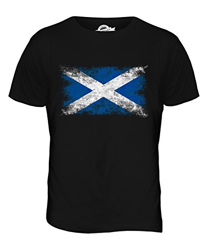 Candymix Schottland Weinlese Flagge Herren T Shirt, Größe 2X-Large, Farbe Schwarz von Candymix