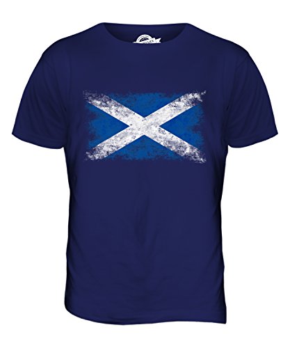 Candymix Schottland Weinlese Flagge Herren T Shirt, Größe Large, Farbe Navy Blau von Candymix