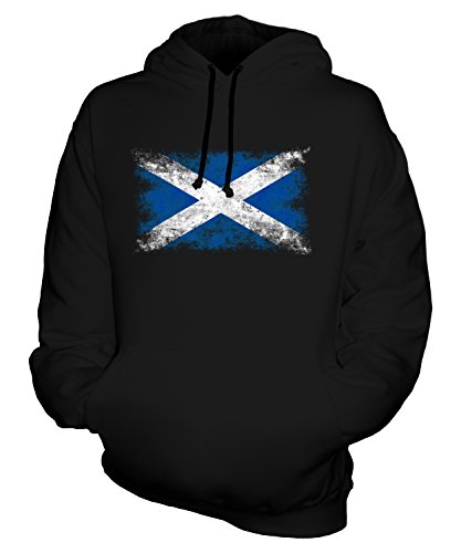 Candymix Schottland Weinlese Flagge Unisex Herren Damen Kapuzenpullover, Größe 3X-Large, Farbe Schwarz von Candymix