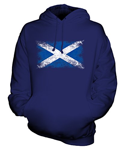 Candymix Schottland Weinlese Flagge Unisex Herren Damen Kapuzenpullover, Größe 4X-Large, Farbe Navy Blau von Candymix