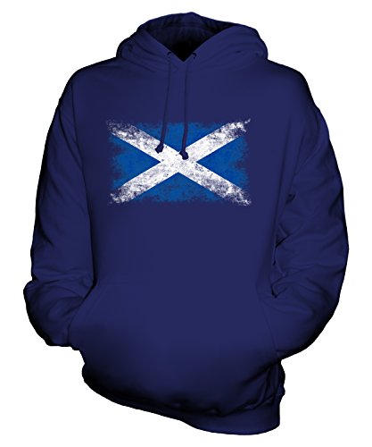 Candymix Schottland Weinlese Flagge Unisex Herren Damen Kapuzenpullover, Größe 5X-Large, Farbe Navy Blau von Candymix