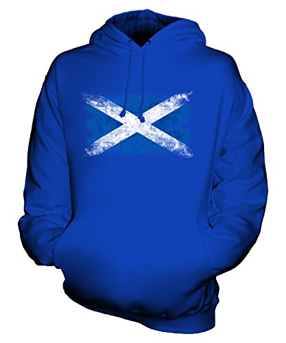 Candymix Schottland Weinlese Flagge Unisex Herren Damen Kapuzenpullover, Größe Large, Farbe Königsblau von Candymix