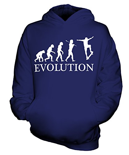 Candymix Skateboard Evolution des Menschen Unisex Kinder Jungen/Mädchen Kapuzenpullover, Größe 9-11 Jahre, Farbe Navy Blau von Candymix