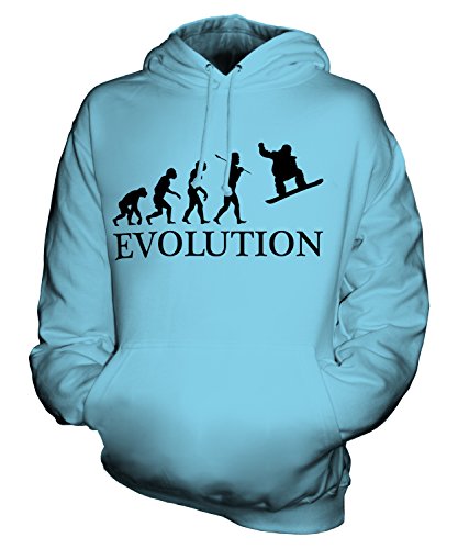 Candymix Snowboard Evolution des Menschen Unisex Herren Damen Kapuzenpullover, Größe 2X-Large, Farbe Himmelblau von Candymix