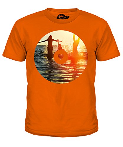 Candymix Sommer Wellen Unisex Jungen Mädchen T Shirt, Größe 10 Jahre, Farbe Orange von Candymix