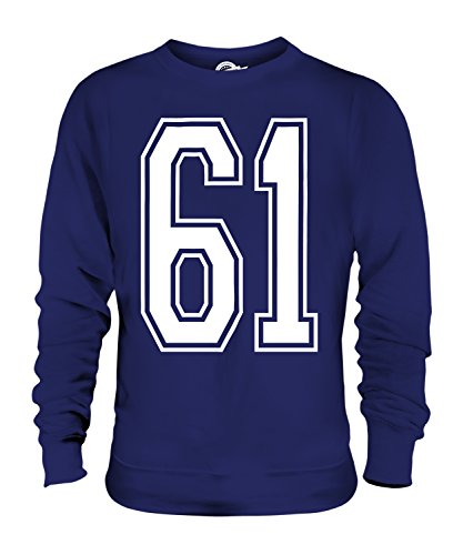 Candymix Sport Nummer 61 Unisex Herren Damen Sweatshirt, Größe Large, Farbe Navy Blau von Candymix