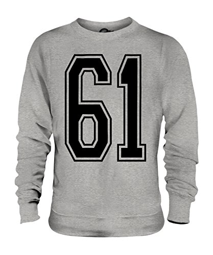 Candymix Sport Nummer 61 Unisex Herren Damen Sweatshirt, Größe X-Large, Farbe Grau Meliert von Candymix