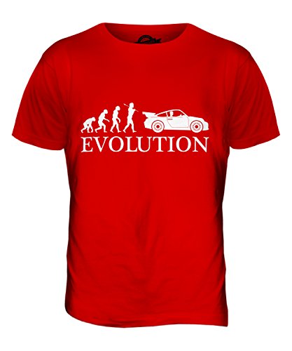 Candymix Sportswagen Evolution des Menschen Herren T Shirt, Größe 4X-Large, Farbe Rot von Candymix