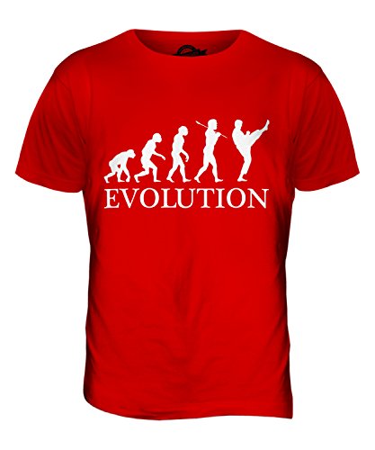 Candymix Taekwondo Evolution des Menschen Herren T Shirt, Größe X-Small, Farbe Rot von Candymix