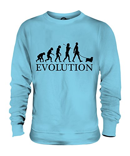 Candymix Tibet Spaniel Evolution des Menschen Und Hund Unisex Herren Damen Sweatshirt, Größe X-Large, Farbe Himmelblau von Candymix