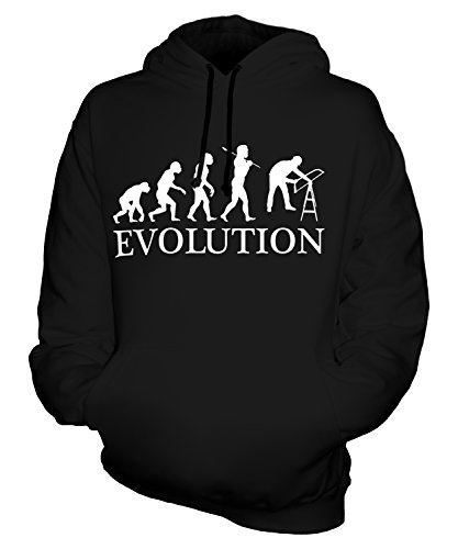 Candymix Tischler Schreiner Evolution des Menschen Unisex Herren Damen Kapuzenpullover, Größe Small, Farbe Schwarz von Candymix