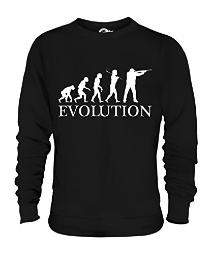 Candymix Tontaubenschießen Evolution des Menschen Unisex Herren Damen Sweatshirt, Größe 3X-Large, Farbe Schwarz von Candymix