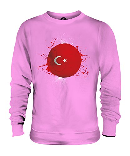 Candymix Türkei Fußball Unisex Herren Damen Sweatshirt, Größe 2X-Large, Farbe Rosa von Candymix