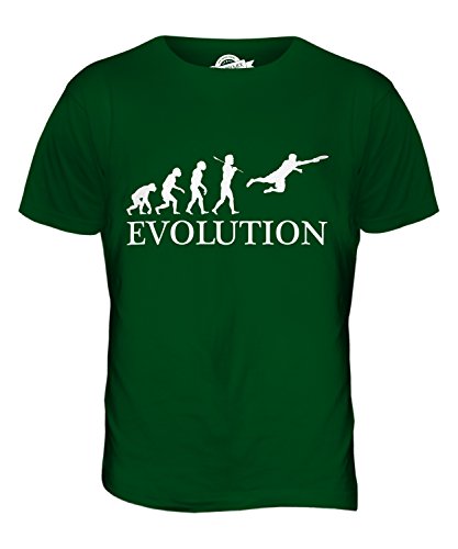 Candymix Ultimate Frisbee Evolution des Menschen Herren T Shirt, Größe Large, Farbe Flaschengrün von Candymix