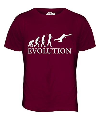 Candymix Ultimate Frisbee Evolution des Menschen Herren T Shirt, Größe Medium, Farbe Burgunderrot von Candymix