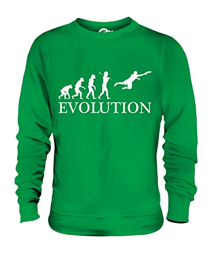 Candymix Ultimate Frisbee Evolution des Menschen Unisex Herren Damen Sweatshirt, Größe Large, Farbe Grün von Candymix