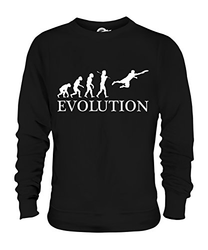 Candymix Ultimate Frisbee Evolution des Menschen Unisex Herren Damen Sweatshirt, Größe Medium, Farbe Schwarz von Candymix