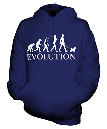 Candymix West Highland White Terrier Evolution des Menschen Und Hund Unisex Herren Damen Kapuzenpullover, Größe 3X-Large, Farbe Navy Blau von Candymix